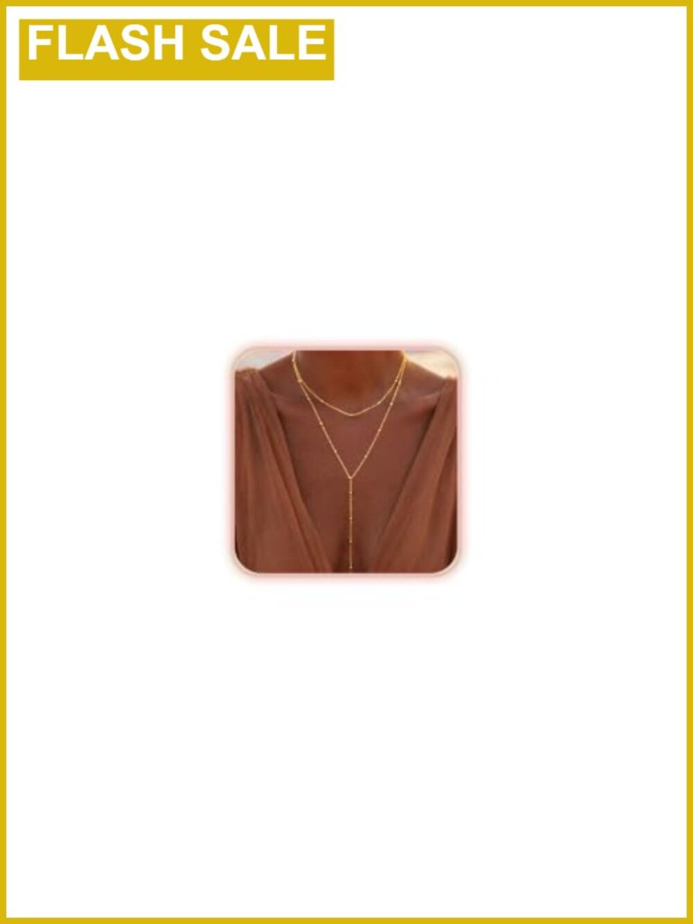 14K Gold Plated Layered Y Lariat Necklace Dainty Choker